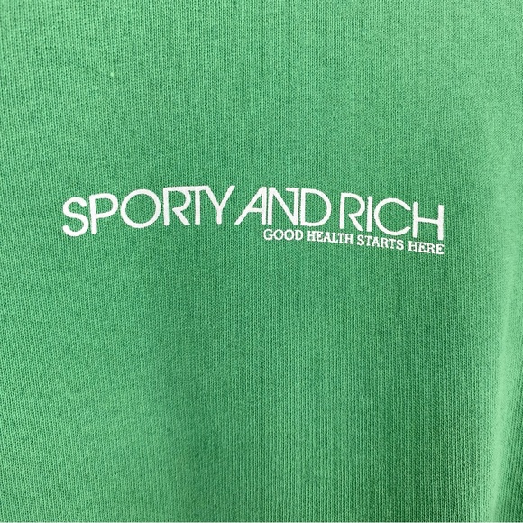 Sporty and Rich Crop Sweatshirt Kelly Green - SZ XS - Picture 4 of 6